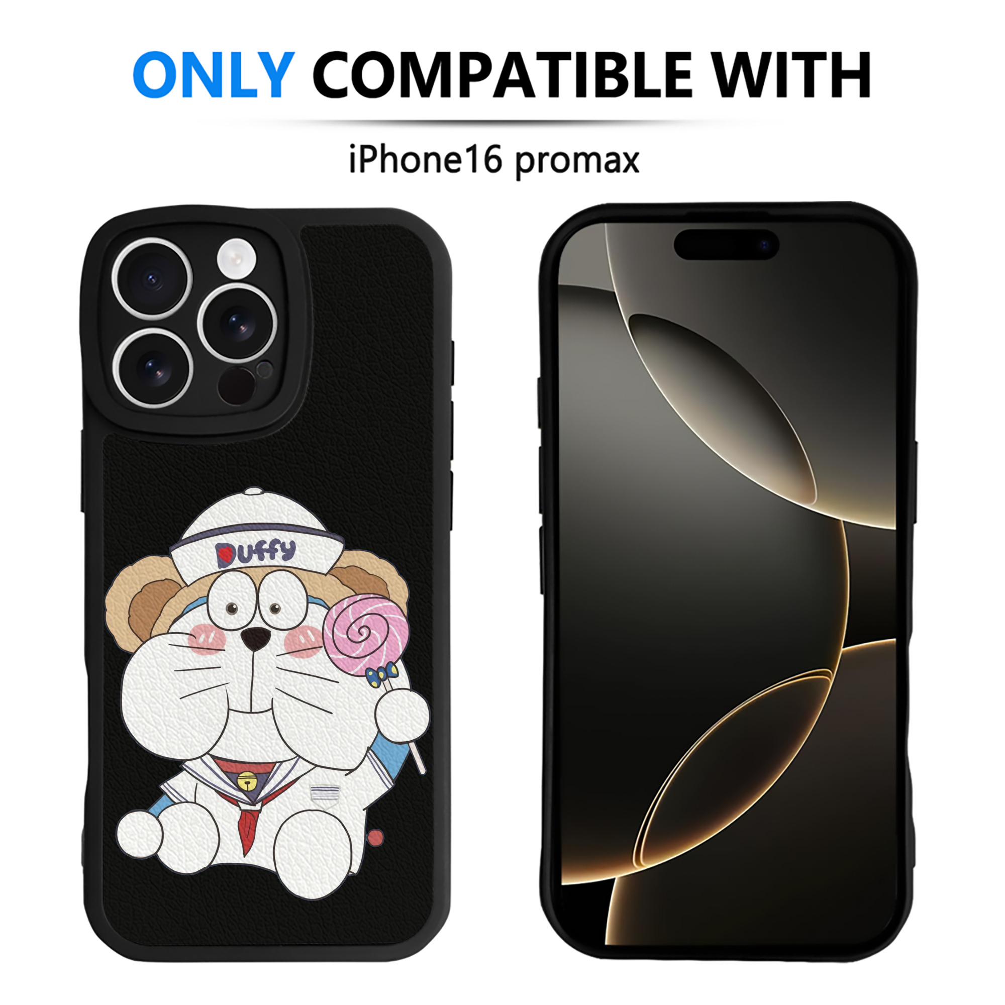 （画像用） ドラえもん Doraemon 【iPhone 16シリーズ対応】シリコンスマホケース（レザー調） 材質：シリコン